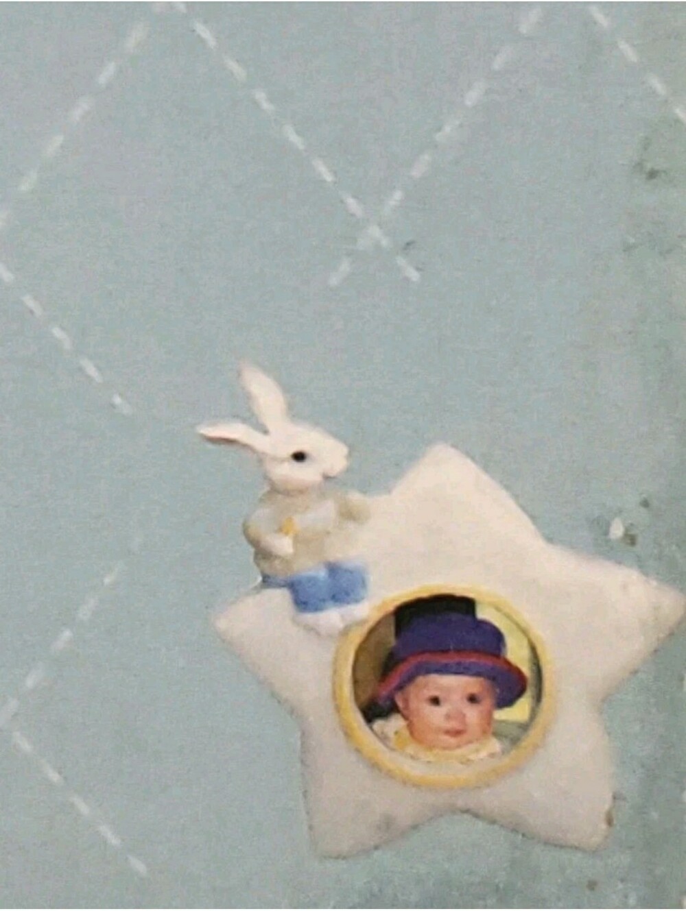 Vtg 2000 Burnes Of Boston Early Years Star Boy Bunny Frame New Nursery Baby